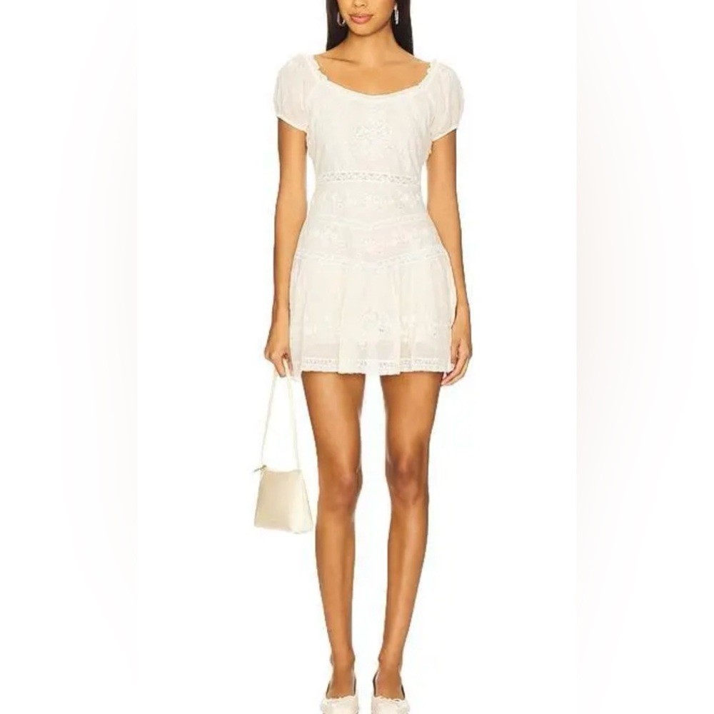 Loveshackfancy belvine dress optic white size 8new with tags